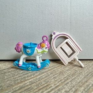 Vintage ‘83 Hasbro Charmkins Lazy Daisy Rocking Horse Charm W/Pocket Clip Hanger